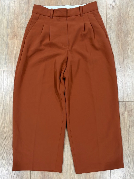 Wilfred Pants - Wilfred The Effortless Pant Burnt Orange Rust High Rise Pleated Trousers Size 6